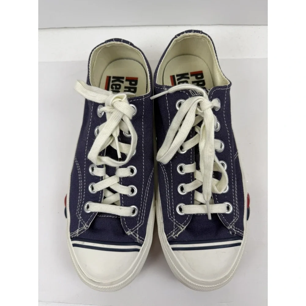 NWOB KEDS PRO KEDS MENS‎ 7 BLUE RED STRIPE CANVAS LOW TOP LACE UP SNEAKERS SHOES